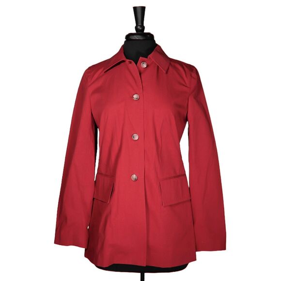 Banana Republic Women's Jacket Red Button Pockets Lightweight Safari Canvas XS - Picture 1 of 7